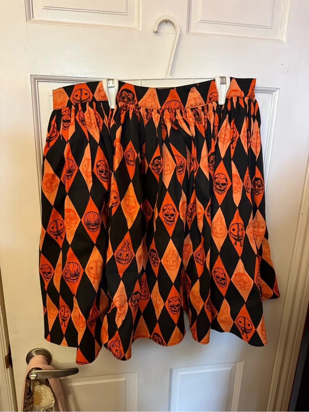 Vixen by Micheline Pitt Trick R Treat Halloween Harlequin Skater Skirt Size 2XL - Picture 2 of 5